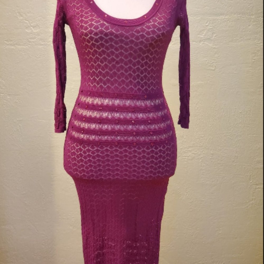 Venus Purple Rhinestone Dress - Picture 2 of 11